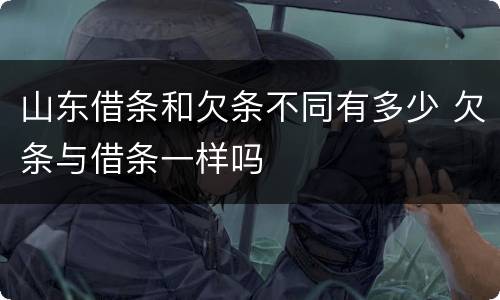 山东借条和欠条不同有多少 欠条与借条一样吗