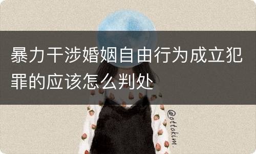 暴力干涉婚姻自由行为成立犯罪的应该怎么判处