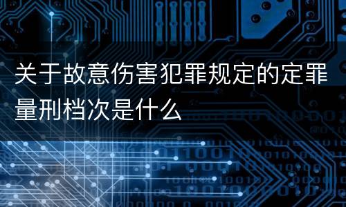 关于故意伤害犯罪规定的定罪量刑档次是什么