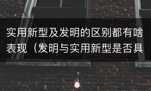 实用新型及发明的区别都有啥表现（发明与实用新型是否具有实用性）