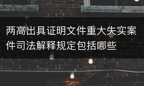 两高出具证明文件重大失实案件司法解释规定包括哪些