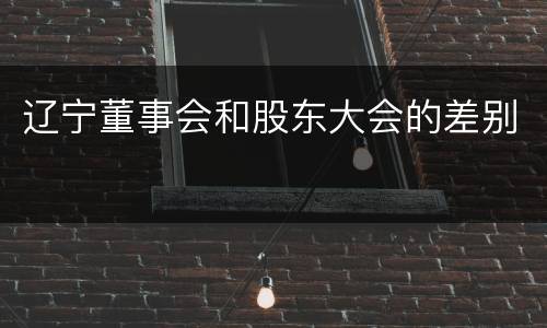 辽宁董事会和股东大会的差别