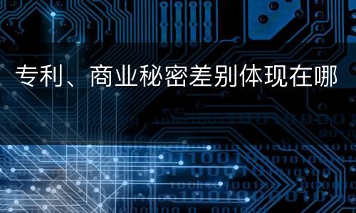 专利、商业秘密差别体现在哪
