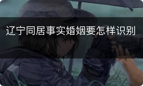 辽宁同居事实婚姻要怎样识别