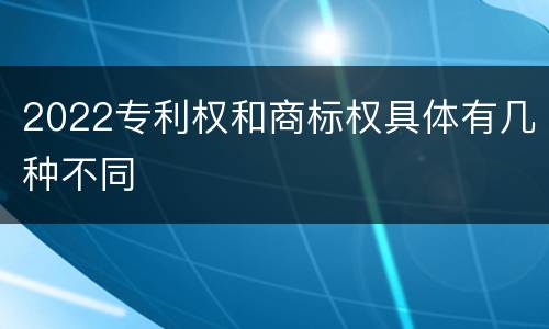 2022专利权和商标权具体有几种不同