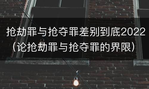 抢劫罪与抢夺罪差别到底2022（论抢劫罪与抢夺罪的界限）
