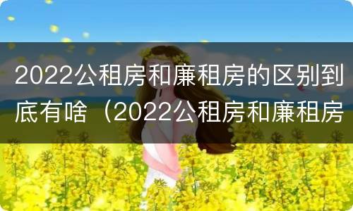 2022公租房和廉租房的区别到底有啥（2022公租房和廉租房的区别到底有啥不同）