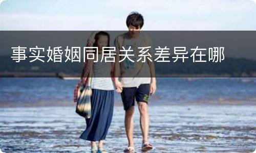 事实婚姻同居关系差异在哪