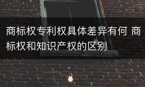 商标权专利权具体差异有何 商标权和知识产权的区别
