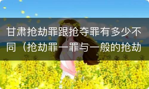 甘肃抢劫罪跟抢夺罪有多少不同（抢劫罪一罪与一般的抢劫罪区别）