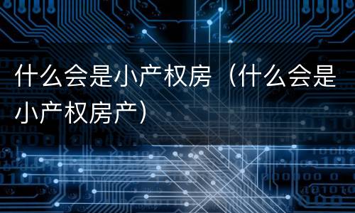 什么会是小产权房（什么会是小产权房产）