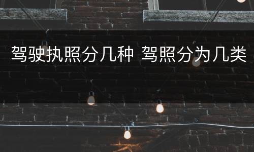 驾驶执照分几种 驾照分为几类