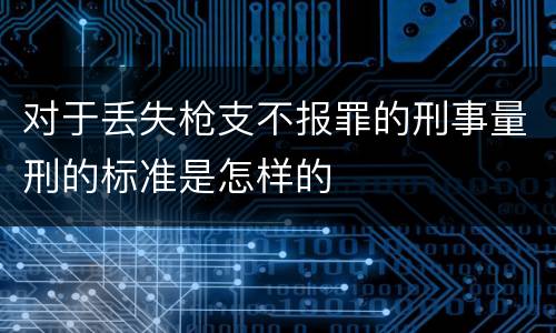 对于丢失枪支不报罪的刑事量刑的标准是怎样的