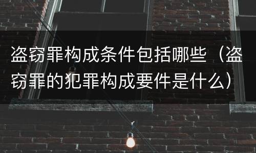 盗窃罪构成条件包括哪些（盗窃罪的犯罪构成要件是什么）