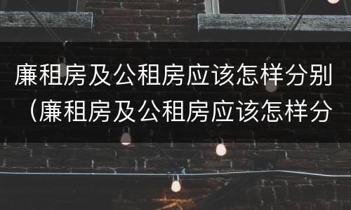 廉租房及公租房应该怎样分别（廉租房及公租房应该怎样分别选择）