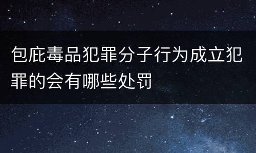 包庇毒品犯罪分子行为成立犯罪的会有哪些处罚