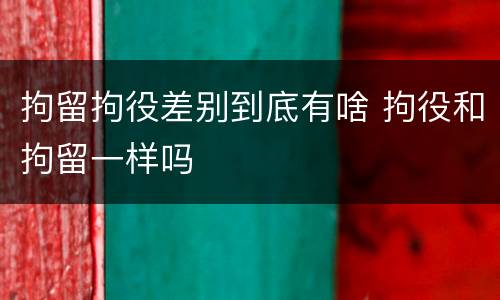 拘留拘役差别到底有啥 拘役和拘留一样吗