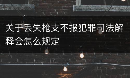 关于丢失枪支不报犯罪司法解释会怎么规定