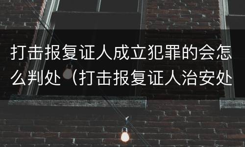 打击报复证人成立犯罪的会怎么判处（打击报复证人治安处理）