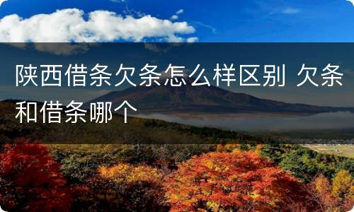 陕西借条欠条怎么样区别 欠条和借条哪个
