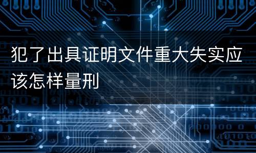 犯了出具证明文件重大失实应该怎样量刑