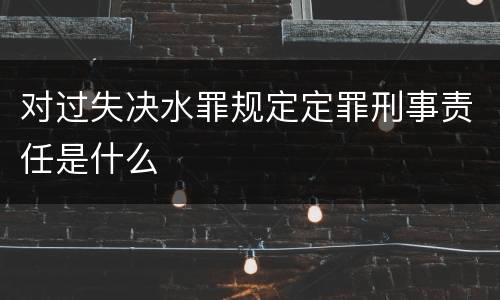 对过失决水罪规定定罪刑事责任是什么