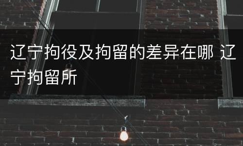 辽宁拘役及拘留的差异在哪 辽宁拘留所