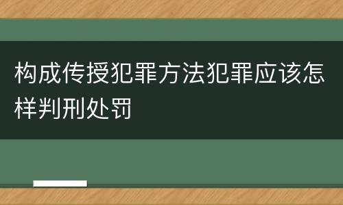 构成传授犯罪方法犯罪应该怎样判刑处罚