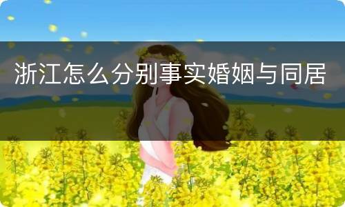 浙江怎么分别事实婚姻与同居