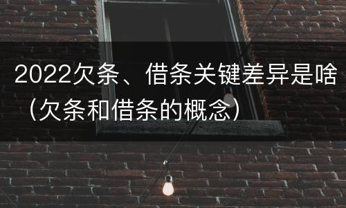 2022欠条、借条关键差异是啥（欠条和借条的概念）