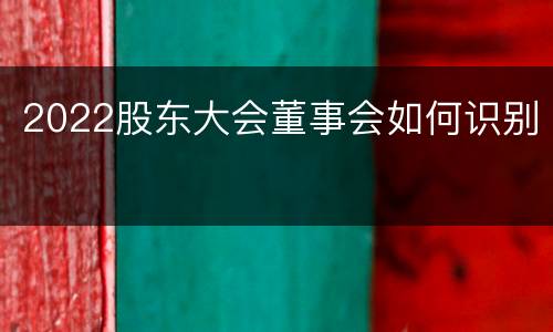 2022股东大会董事会如何识别