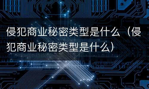 侵犯商业秘密类型是什么（侵犯商业秘密类型是什么）