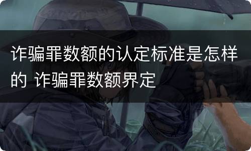 诈骗罪数额的认定标准是怎样的 诈骗罪数额界定