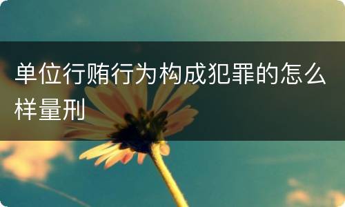 单位行贿行为构成犯罪的怎么样量刑