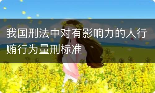 我国刑法中对有影响力的人行贿行为量刑标准