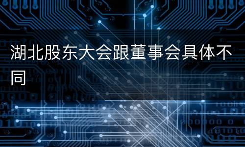 湖北股东大会跟董事会具体不同