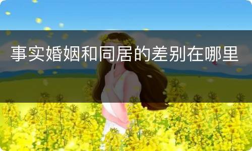 事实婚姻和同居的差别在哪里