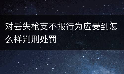 对丢失枪支不报行为应受到怎么样判刑处罚