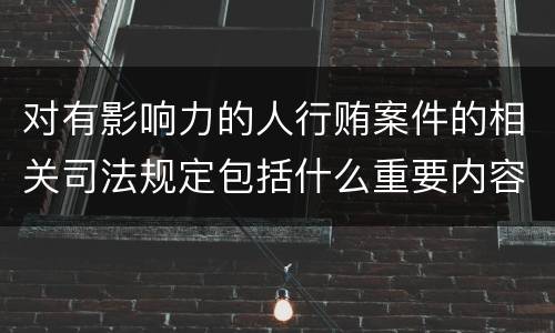 对有影响力的人行贿案件的相关司法规定包括什么重要内容