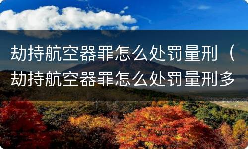 劫持航空器罪怎么处罚量刑（劫持航空器罪怎么处罚量刑多少）