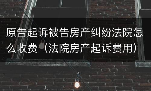 原告起诉被告房产纠纷法院怎么收费（法院房产起诉费用）