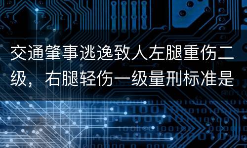 交通肇事逃逸致人左腿重伤二级，右腿轻伤一级量刑标准是什么