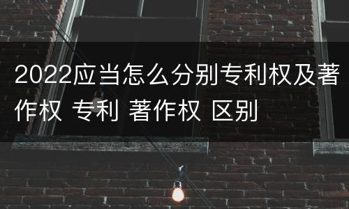 2022应当怎么分别专利权及著作权 专利 著作权 区别
