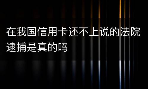 在我国信用卡还不上说的法院逮捕是真的吗