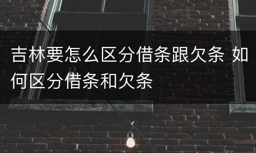 吉林要怎么区分借条跟欠条 如何区分借条和欠条