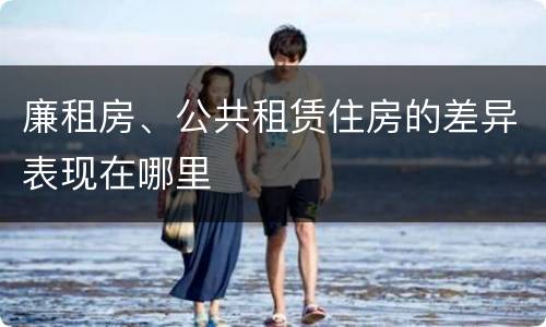 廉租房、公共租赁住房的差异表现在哪里