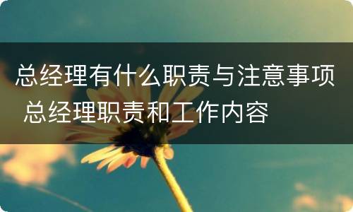 总经理有什么职责与注意事项 总经理职责和工作内容