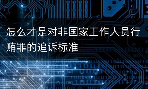 怎么才是对非国家工作人员行贿罪的追诉标准