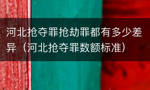 河北抢夺罪抢劫罪都有多少差异（河北抢夺罪数额标准）