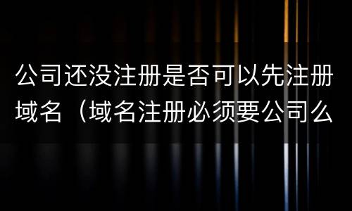 公司还没注册是否可以先注册域名（域名注册必须要公司么）